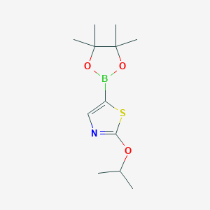 molecular formula C12H20BNO3S B2472593 2-Isopropoxy-5-(4,4,5,5-tetramethyl-1,3,2-dioxaborolan-2-yl)thiazole CAS No. 1352652-22-2