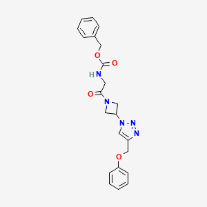 benzyl (2-oxo-2-(3-(4-(phenoxymethyl)-1H-1,2,3-triazol-1-yl)azetidin-1-yl)ethyl)carbamate