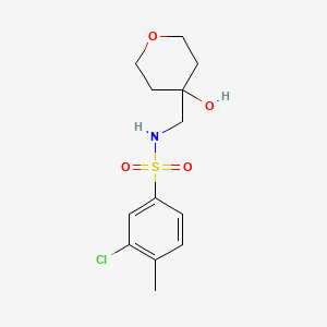 3-chloro-N-((4-hydroxytetrahydro-2H-pyran-4-yl)methyl)-4-methylbenzenesulfonamide