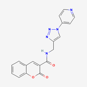 2-oxo-N-((1-(pyridin-4-yl)-1H-1,2,3-triazol-4-yl)methyl)-2H-chromene-3-carboxamide