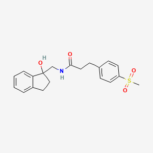 N-((1-hydroxy-2,3-dihydro-1H-inden-1-yl)methyl)-3-(4-(methylsulfonyl)phenyl)propanamide