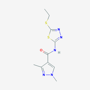 molecular formula C10H13N5OS2 B2472606 N-(5-(ethylthio)-1,3,4-thiadiazol-2-yl)-1,3-dimethyl-1H-pyrazole-4-carboxamide CAS No. 1171958-05-6