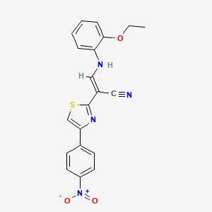 (E)-3-((2-ethoxyphenyl)amino)-2-(4-(4-nitrophenyl)thiazol-2-yl)acrylonitrile