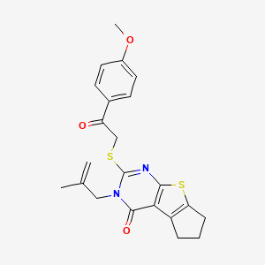 2-((2-(4-methoxyphenyl)-2-oxoethyl)thio)-3-(2-methylallyl)-6,7-dihydro-3H-cyclopenta[4,5]thieno[2,3-d]pyrimidin-4(5H)-one