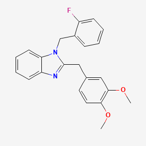 molecular formula C23H21FN2O2 B2472635 2-(3,4-dimethoxybenzyl)-1-(2-fluorobenzyl)-1H-benzimidazole CAS No. 876882-60-9