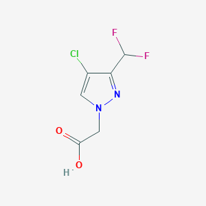 molecular formula C6H5ClF2N2O2 B2472637 [4-chloro-3-(difluoromethyl)-1H-pyrazol-1-yl]acetic acid CAS No. 1856096-58-6