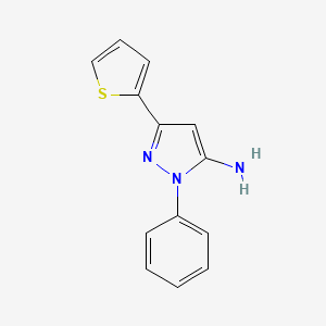 molecular formula C13H11N3S B2472638 1-phenyl-3-(thiophen-2-yl)-1H-pyrazol-5-amine CAS No. 161952-26-7