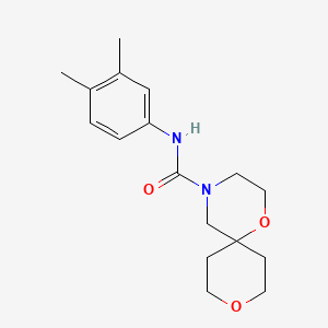 molecular formula C17H24N2O3 B2472650 N-(3,4-dimethylphenyl)-1,9-dioxa-4-azaspiro[5.5]undecane-4-carboxamide CAS No. 1421445-48-8
