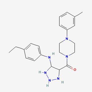 molecular formula C22H26N6O B2472652 N-(4-ethylphenyl)-4-[4-(3-methylphenyl)piperazine-1-carbonyl]-1H-1,2,3-triazol-5-amine CAS No. 1291867-59-8