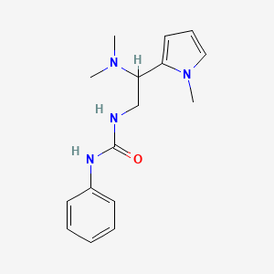 molecular formula C16H22N4O B2472659 1-(2-(二甲氨基)-2-(1-甲基-1H-吡咯-2-基)乙基)-3-苯基脲 CAS No. 1207002-81-0