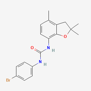molecular formula C18H19BrN2O2 B2472681 N-(4-bromophenyl)-N'-(2,2,4-trimethyl-2,3-dihydro-1-benzofuran-7-yl)urea CAS No. 866150-33-6