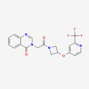 molecular formula C19H15F3N4O3 B2472684 3-[2-Oxo-2-[3-[2-(trifluoromethyl)pyridin-4-yl]oxyazetidin-1-yl]ethyl]quinazolin-4-one CAS No. 2380186-24-1
