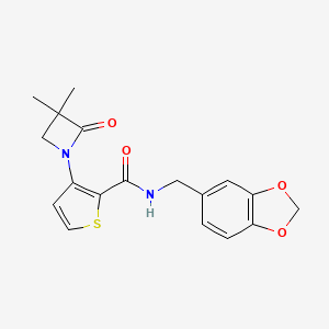 N-(1,3-benzodioxol-5-ylmethyl)-3-(3,3-dimethyl-2-oxo-1-azetanyl)-2-thiophenecarboxamide