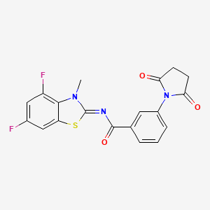 (Z)-N-(4,6-difluoro-3-methylbenzo[d]thiazol-2(3H)-ylidene)-3-(2,5-dioxopyrrolidin-1-yl)benzamide