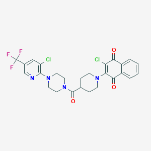 2-Chloro-3-[4-({4-[3-chloro-5-(trifluoromethyl)-2-pyridinyl]piperazino}carbonyl)piperidino]naphthoquinone