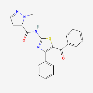 molecular formula C21H16N4O2S B2472708 N-(5-benzoyl-4-phenylthiazol-2-yl)-1-methyl-1H-pyrazole-5-carboxamide CAS No. 1170892-71-3