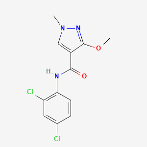 molecular formula C12H11Cl2N3O2 B2472709 N-(2,4-dichlorophenyl)-3-methoxy-1-methyl-1H-pyrazole-4-carboxamide CAS No. 1014028-01-3