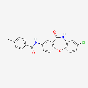 molecular formula C21H15ClN2O3 B2472724 N-(8-chloro-11-oxo-10,11-dihydrodibenzo[b,f][1,4]oxazepin-2-yl)-4-methylbenzamide CAS No. 922110-26-7