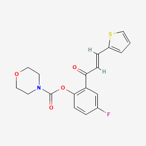 (E)-4-fluoro-2-(3-(thiophen-2-yl)acryloyl)phenyl morpholine-4-carboxylate