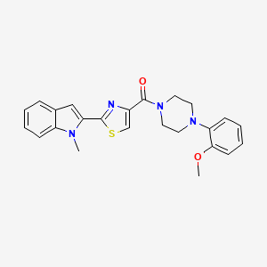 molecular formula C24H24N4O2S B2472740 (4-(2-methoxyphenyl)piperazin-1-yl)(2-(1-methyl-1H-indol-2-yl)thiazol-4-yl)methanone CAS No. 1171428-50-4