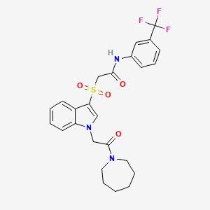 2-((1-(2-(azepan-1-yl)-2-oxoethyl)-1H-indol-3-yl)sulfonyl)-N-(3-(trifluoromethyl)phenyl)acetamide