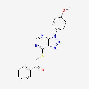 2-((3-(4-methoxyphenyl)-3H-[1,2,3]triazolo[4,5-d]pyrimidin-7-yl)thio)-1-phenylethanone