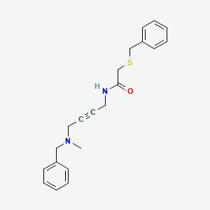 molecular formula C21H24N2OS B2472751 N-(4-(benzyl(methyl)amino)but-2-yn-1-yl)-2-(benzylthio)acetamide CAS No. 1396843-23-4