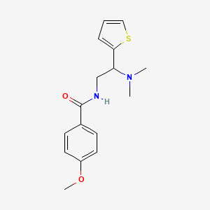 molecular formula C16H20N2O2S B2472752 N-(2-(二甲氨基)-2-(噻吩-2-基)乙基)-4-甲氧基苯甲酰胺 CAS No. 941895-97-2