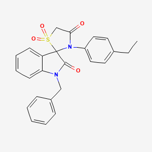 molecular formula C25H22N2O4S B2472766 1-Benzyl-3'-(4-ethylphenyl)-1,2-dihydrospiro[indole-3,2'-[1lambda6,3]thiazolidine]-1',1',2,4'-tetrone CAS No. 894873-93-9