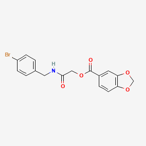 molecular formula C17H14BrNO5 B2472774 {[(4-bromophenyl)methyl]carbamoyl}methyl 2H-1,3-benzodioxole-5-carboxylate CAS No. 2320576-38-1