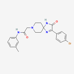 molecular formula C22H23BrN4O2 B2472790 2-(2-(4-bromophenyl)-3-oxo-1,4,8-triazaspiro[4.5]dec-1-en-8-yl)-N-(m-tolyl)acetamide CAS No. 1185040-78-1