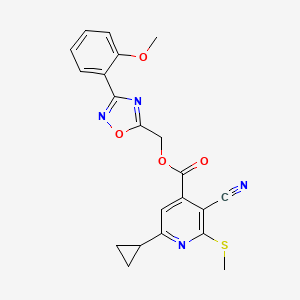 [3-(2-Methoxyphenyl)-1,2,4-oxadiazol-5-yl]methyl 3-cyano-6-cyclopropyl-2-(methylsulfanyl)pyridine-4-carboxylate