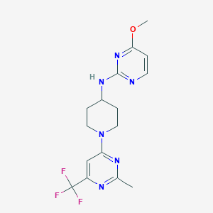 molecular formula C16H19F3N6O B2472803 4-methoxy-N-{1-[2-methyl-6-(trifluoromethyl)pyrimidin-4-yl]piperidin-4-yl}pyrimidin-2-amine CAS No. 2034465-50-2