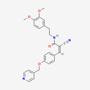 molecular formula C26H25N3O4 B2472806 (Z)-2-Cyano-N-[2-(3,4-dimethoxyphenyl)ethyl]-3-[4-(pyridin-4-ylmethoxy)phenyl]prop-2-enamide CAS No. 1090638-72-4