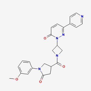 molecular formula C24H23N5O4 B2472809 2-[1-[1-(3-Methoxyphenyl)-5-oxopyrrolidine-3-carbonyl]azetidin-3-yl]-6-pyridin-4-ylpyridazin-3-one CAS No. 2380194-17-0