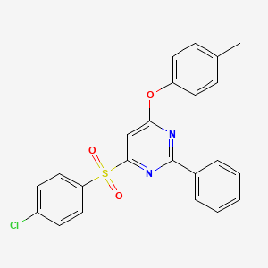 4-Chlorophenyl 6-(4-methylphenoxy)-2-phenyl-4-pyrimidinyl sulfone