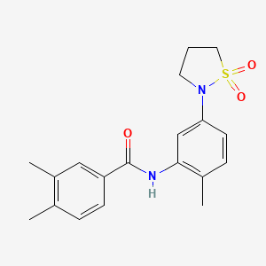 molecular formula C19H22N2O3S B2472817 N-(5-(1,1-dioxidoisothiazolidin-2-yl)-2-methylphenyl)-3,4-dimethylbenzamide CAS No. 941886-57-3