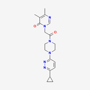 3-(2-(4-(6-cyclopropylpyridazin-3-yl)piperazin-1-yl)-2-oxoethyl)-5,6-dimethylpyrimidin-4(3H)-one