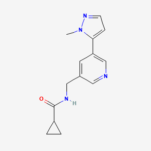 N-((5-(1-methyl-1H-pyrazol-5-yl)pyridin-3-yl)methyl)cyclopropanecarboxamide