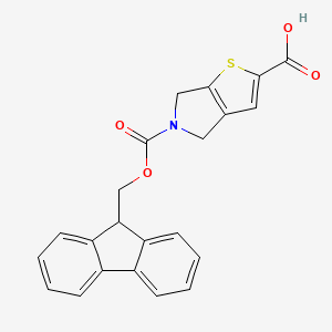 molecular formula C22H17NO4S B2472850 5-{[(9H-fluoren-9-yl)methoxy]carbonyl}-4H,5H,6H-thieno[2,3-c]pyrrole-2-carboxylic acid CAS No. 2137804-79-4