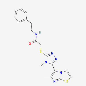 2-((4-methyl-5-(6-methylimidazo[2,1-b]thiazol-5-yl)-4H-1,2,4-triazol-3-yl)thio)-N-phenethylacetamide