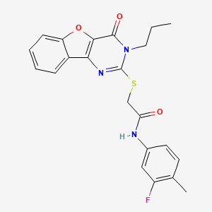 N-(3-fluoro-4-methylphenyl)-2-((4-oxo-3-propyl-3,4-dihydrobenzofuro[3,2-d]pyrimidin-2-yl)thio)acetamide