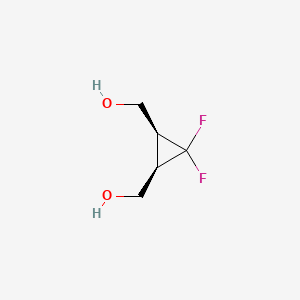 molecular formula C5H8F2O2 B2472859 3,3-Difluorocyclopropane-1alpha,2alpha-bismethanol CAS No. 405150-89-2