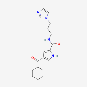 molecular formula C18H24N4O2 B2472866 4-(cyclohexylcarbonyl)-N-[3-(1H-imidazol-1-yl)propyl]-1H-pyrrole-2-carboxamide CAS No. 439096-72-7