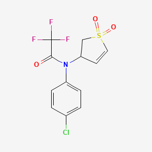 molecular formula C12H9ClF3NO3S B2472868 N-(4-chlorophenyl)-N-(1,1-dioxo-2,3-dihydrothiophen-3-yl)-2,2,2-trifluoroacetamide CAS No. 302950-44-3