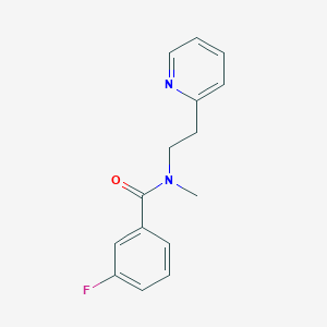molecular formula C15H15FN2O B247287 3-fluoro-N-methyl-N-[2-(pyridin-2-yl)ethyl]benzamide 