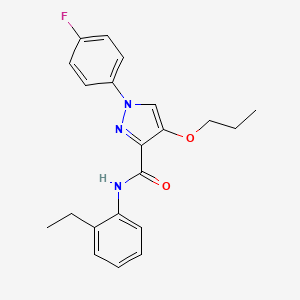 molecular formula C21H22FN3O2 B2472871 N-(2-ethylphenyl)-1-(4-fluorophenyl)-4-propoxy-1H-pyrazole-3-carboxamide CAS No. 1210114-69-4