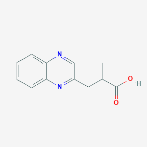 molecular formula C12H12N2O2 B2472873 2-甲基-3-(喹喔啉-2-基)丙酸 CAS No. 1500623-10-8