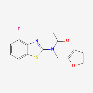 molecular formula C14H11FN2O2S B2472879 N-(4-fluorobenzo[d]thiazol-2-yl)-N-(furan-2-ylmethyl)acetamide CAS No. 922394-24-9