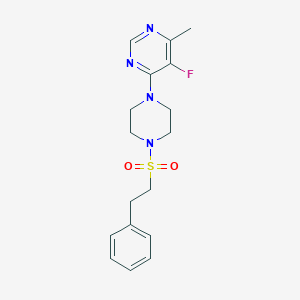 molecular formula C17H21FN4O2S B2472882 5-Fluoro-4-methyl-6-[4-(2-phenylethylsulfonyl)piperazin-1-yl]pyrimidine CAS No. 2380143-34-8